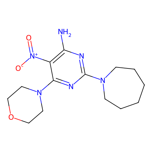 2-(Azepan-1-yl)-6-(morpholin-4-yl)-5-nitropyrimidin-4-amine structure