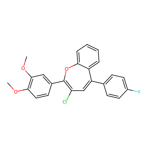 3-Chloro-2-(3,4-dimethoxyphenyl)-5-(4-fluorophenyl)-1-benzoxepine structure