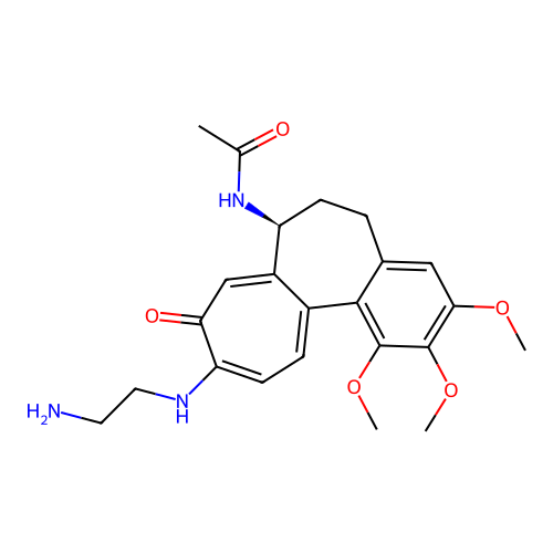 (S)-N-(10-((2-aminoethyl)amino)-1,2,3-trimethoxy-9-oxo-5,6,7,9-tetrahydrobenzo[a]heptalen-7-yl)acetamide structure