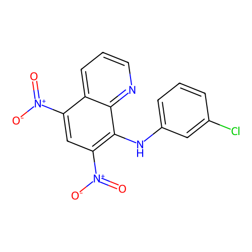 N-(3-chlorophenyl)-5,7-dinitroquinolin-8-amine structure