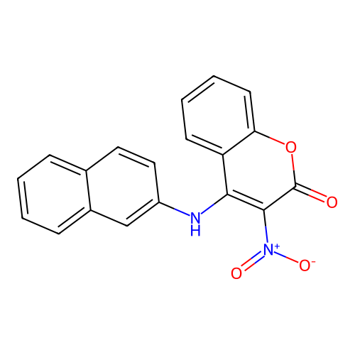 4-(naphthalen-2-ylamino)-3-nitro-2H-chromen-2-one structure