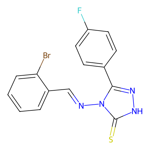 4-((2-Bromobenzylidene)amino)-5-(4-F-PH)-4H-1,2,4-triazol-3-YL hydrosulfide structure