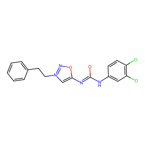 Sydnone imine, N-((3,4-dichlorophenyl)carbamoyl)-3-phenethyl- structure