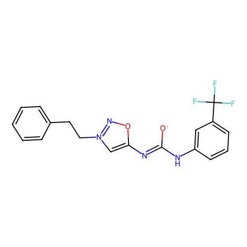 Sydnone imine, 3-phenethyl-N-((alpha,alpha,alpha-trifluoro-m-tolyl)carbamoyl)- structure
