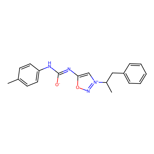 Sydnone imine, N-(((4-methylphenyl)amino)carbonyl)-3-(1-methyl-2-phenylethyl)- structure