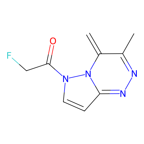Pyrazolo[5,1-c]-as-triazine, 6-(fluoroacetyl)-4,6-dihydro-3-methyl-4-methylene- structure