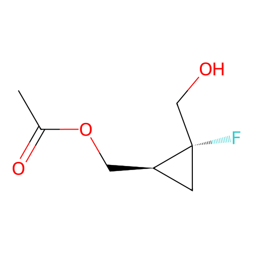 [(1S,2R)-2-fluoro-2-(hydroxymethyl)cyclopropyl]methyl acetate structure