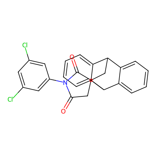 (3'R,9S,10S)-1'-(3,5-dichlorophenyl)-9,10-dihydrospiro[9,10-ethanoanthracene-12,3'-pyrrolidine]-2',5'-dione structure