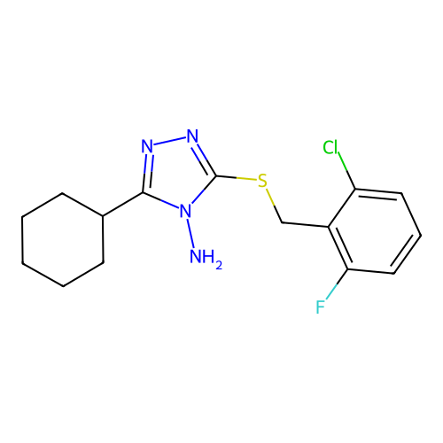 3-[(2-chloro-6-fluorobenzyl)sulfanyl]-5-cyclohexyl-4H-1,2,4-triazol-4-amine structure