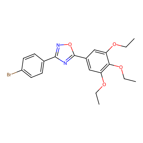 3-(4-Bromophenyl)-5-(3,4,5-triethoxyphenyl)-1,2,4-oxadiazole structure