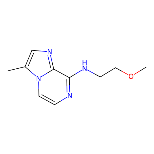 N-(2-methoxyethyl)-3-methyl-imidazo[1,2-a]pyrazin-8-amine structure