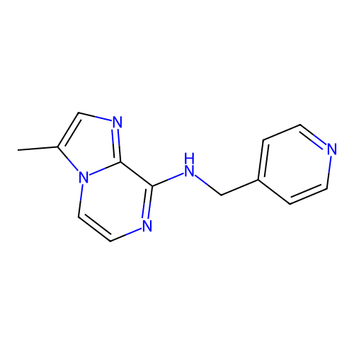 3-methyl-N-(pyridin-4-ylmethyl)imidazo(1,2-a)pyrazin-8-amine structure