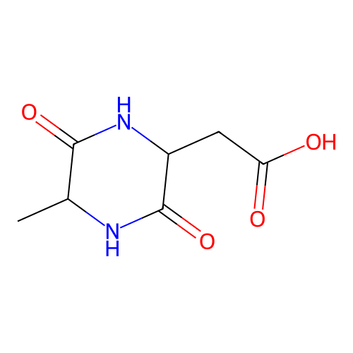 2-(5-Methyl-3,6-dioxopiperazin-2-yl)acetic acid structure