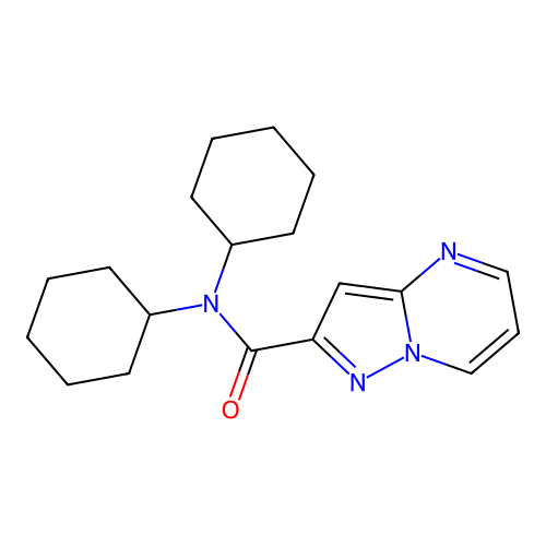N,N-dicyclohexylpyrazolo[1,5-a]pyrimidine-2-carboxamide structure