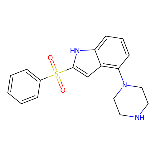 2-(Phenylsulfonyl)-4-(1-piperazinyl)-1H-indole structure