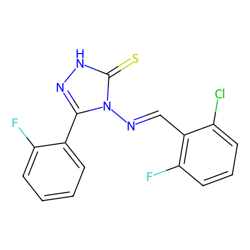 4-((2-CL-6-Fluorobenzylidene)amino)-5-(2-fluorophenyl)-4H-1,2,4-triazole-3-thiol structure