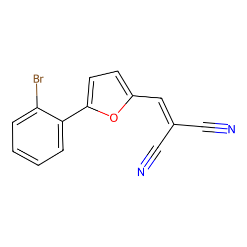 2-((5-(2-Bromophenyl)-2-furyl)methylene)malononitrile structure