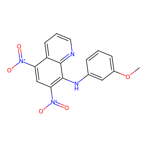 N-(3-methoxyphenyl)-5,7-dinitroquinolin-8-amine structure