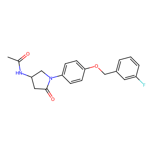 N-[1-[4-[(3-fluorophenyl)methoxy]phenyl]-5-oxopyrrolidin-3-yl]acetamide structure