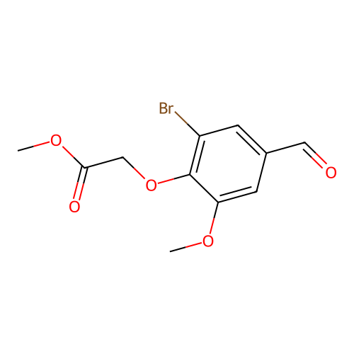 Methyl (2-bromo-4-formyl-6-methoxyphenoxy)acetate structure