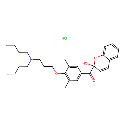 2-(4-(3-(Dibutylamino)propoxy)-3,5-dimethylbenzoyl)-2-benzopyrone hydrochloride structure