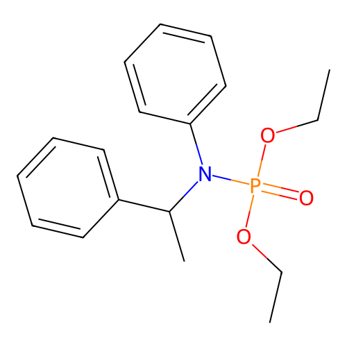 N-diethoxyphosphoryl-N-(1-phenylethyl)aniline structure