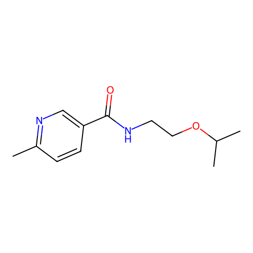6-methyl-N-(2-propan-2-yloxyethyl)pyridine-3-carboxamide structure