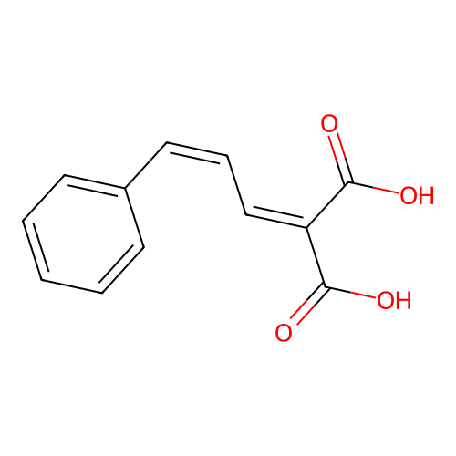 2-[(Z)-3-phenylprop-2-enylidene]propanedioic acid structure