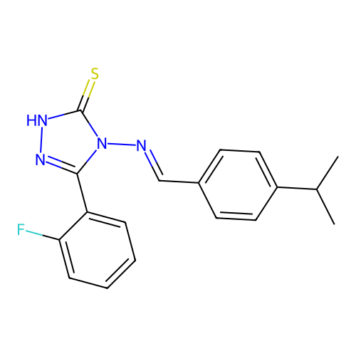 5-(2-Fluorophenyl)-4-((4-isopropylbenzylidene)amino)-4H-1,2,4-triazole-3-thiol structure