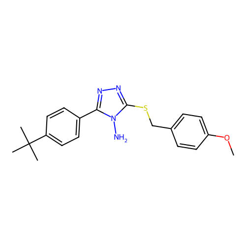 3-(4-tert-butylphenyl)-5-[(4-methoxybenzyl)sulfanyl]-4H-1,2,4-triazol-4-amine structure