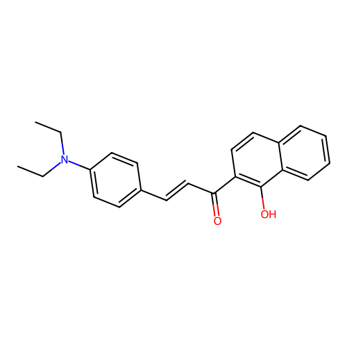 (2E)-3-[4-(diethylamino)phenyl]-1-(1-hydroxynaphthalen-2-yl)prop-2-en-1-one structure