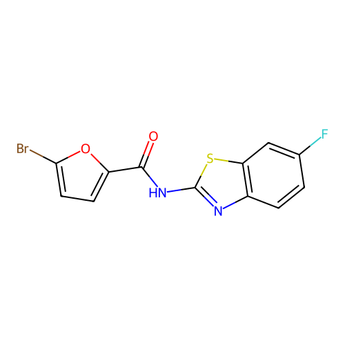 5-bromo-N-(6-fluoro-1,3-benzothiazol-2-yl)furan-2-carboxamide structure