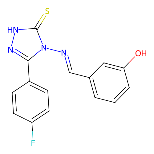 3-(((3-(4-Fluorophenyl)-5-mercapto-4H-1,2,4-triazol-4-YL)imino)methyl)phenol structure