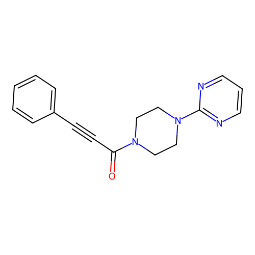Piperazine, 1-(1-oxo-3-phenyl-2-propynyl)-4-(2-pyrimidinyl)- structure