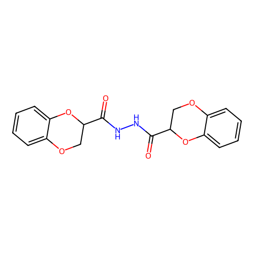 2H,3H-benzo[e]1,4-dioxin-2-yl-N-(2H,3H-benzo[e]1,4-dioxin-2-ylcarbonylamino)ca rboxamide structure