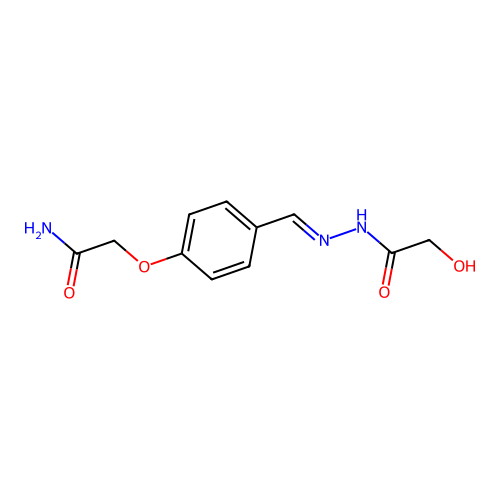 2-(4-[(2-Hydroxy-acetyl)-hydrazonomethyl]-phenoxy)-acetamide structure