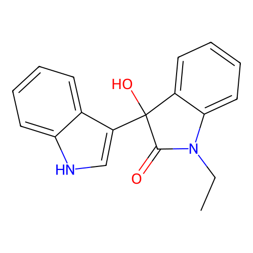 1-ethyl-3-hydroxy-3-(1H-indol-3-yl)indolin-2-one structure