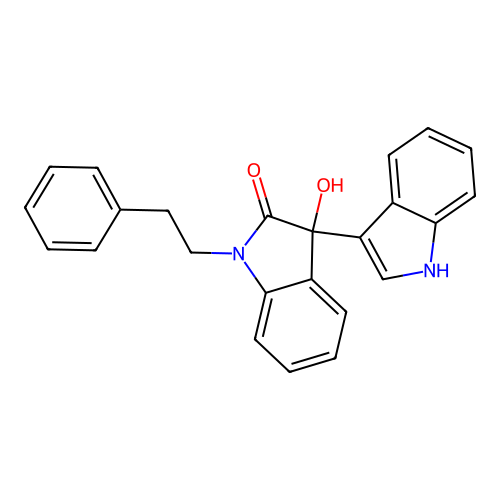 3'-hydroxy-1'-(2-phenylethyl)-1',3'-dihydro-1H,2'H-3,3'-biindol-2'-one structure