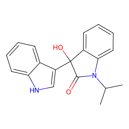 3'-hydroxy-1'-(propan-2-yl)-1',3'-dihydro-1H,2'H-3,3'-biindol-2'-one structure