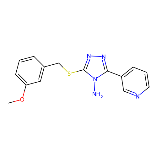3-[(3-methoxybenzyl)sulfanyl]-5-(pyridin-3-yl)-4H-1,2,4-triazol-4-amine structure