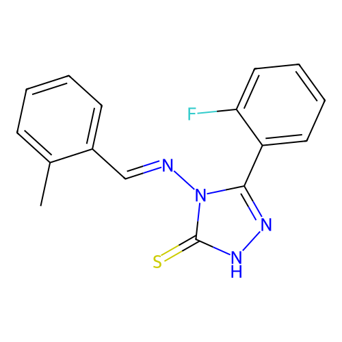 5-(2-Fluorophenyl)-4-((2-methylbenzylidene)amino)-4H-1,2,4-triazole-3-thiol structure