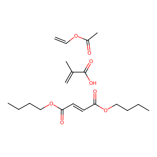 dibutyl (E)-but-2-enedioate;ethenyl acetate;2-methylprop-2-enoic acid structure