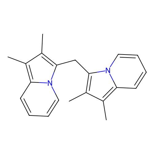 3-[(1,2-Dimethyl-3-indolizinyl)methyl]-1,2-dimethylindolizine structure