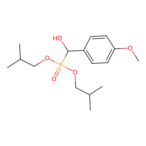 Diisobutyl (hydroxy(4-methoxyphenyl)methyl)phosphonate structure
