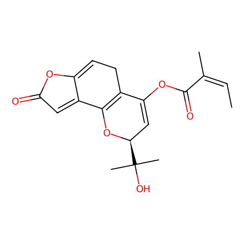 8S,9R-9-Angeloyloxy-8,9-dihydrooroselol structure