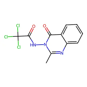 2,2,2-trichloro-N-(2-methyl-4-oxoquinazolin-3-yl)acetamide structure