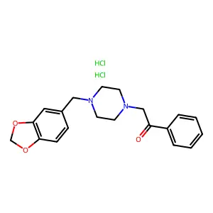 Acetophenone, 2-(4-piperonylpiperazin-1-yl)-, dihydrochloride structure