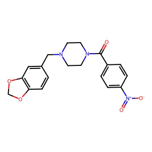 [4-(1,3-Benzodioxol-5-ylmethyl)piperazin-1-yl]-(4-nitrophenyl)methanone structure