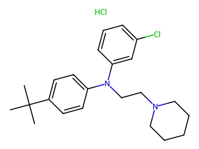 1-Piperidineethanamine, N-(3-chlorophenyl)-N-(4-(1,1-dimethylethyl)phenyl)-, monohydrochloride structure