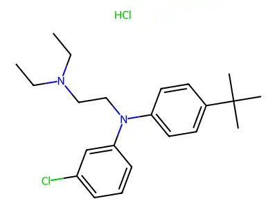 N-(2-Diethylaminoethyl)-4-tert-butyl-3'-chlorodiphenylamine hydrochloride structure